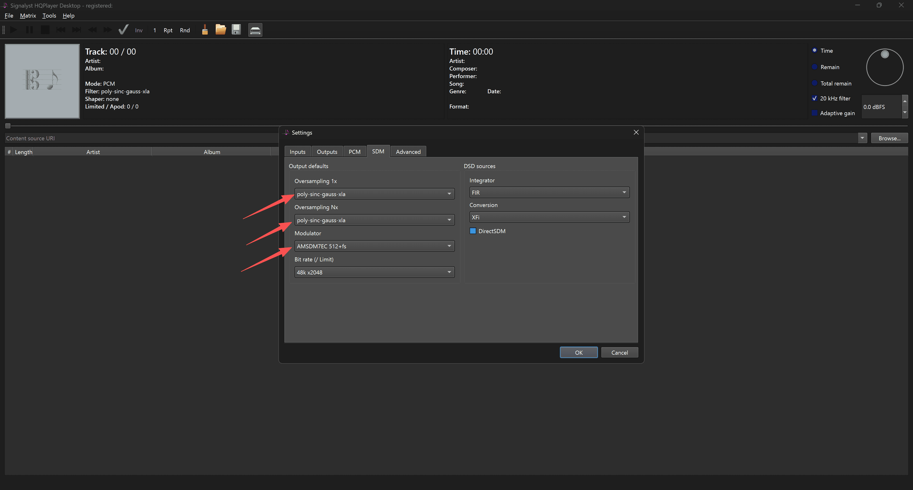 Roon signal path showing HQPlayer in the chain